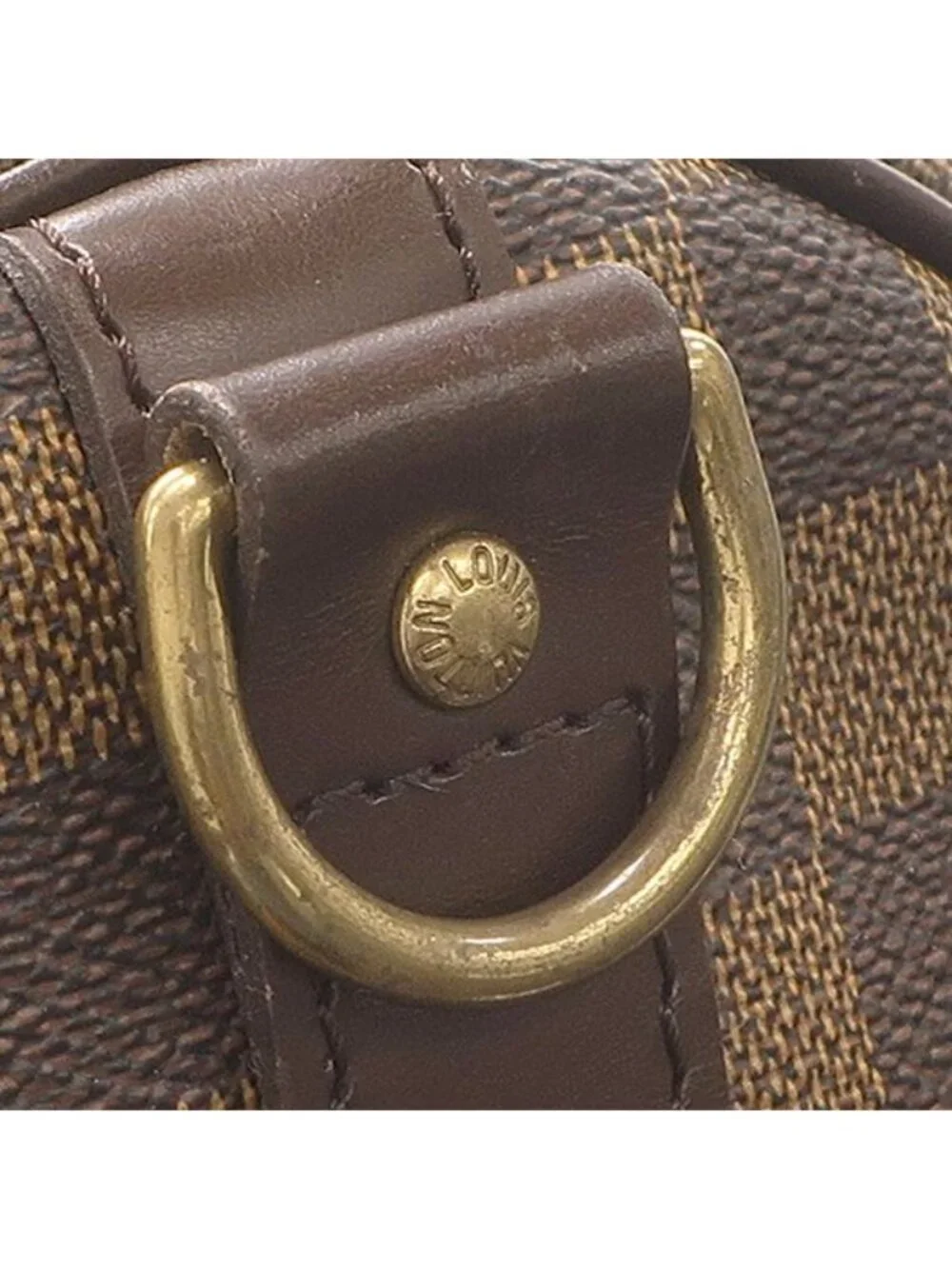 Louis Vuitton Boston Bag Keepall Bandouliere 55 Damier Canvas Ebene Gold Brown